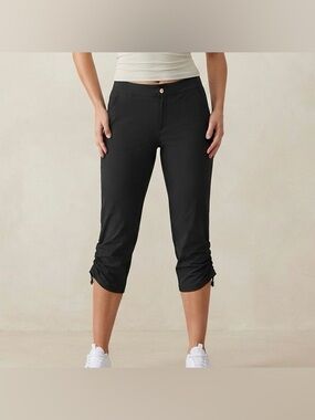 ACX Active Stylish Black Capri Pants with Ruched Hems Womens Size M